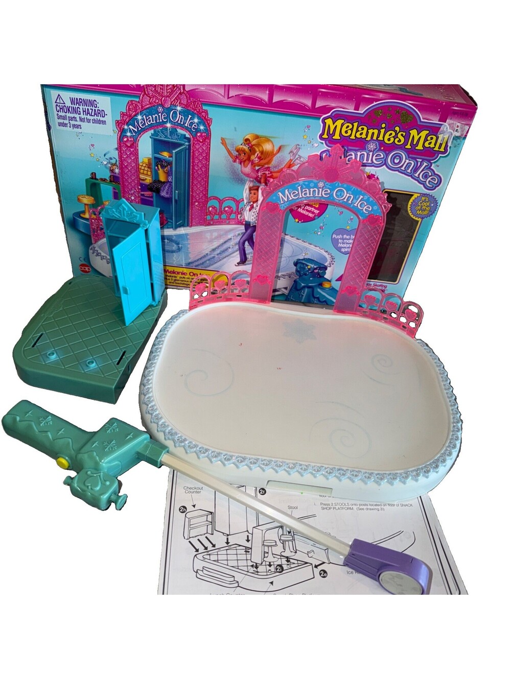 Melanie's Mall Melanie On Ice 5pc Playset FOR PARTS Ice Skating Rink Closet Set
